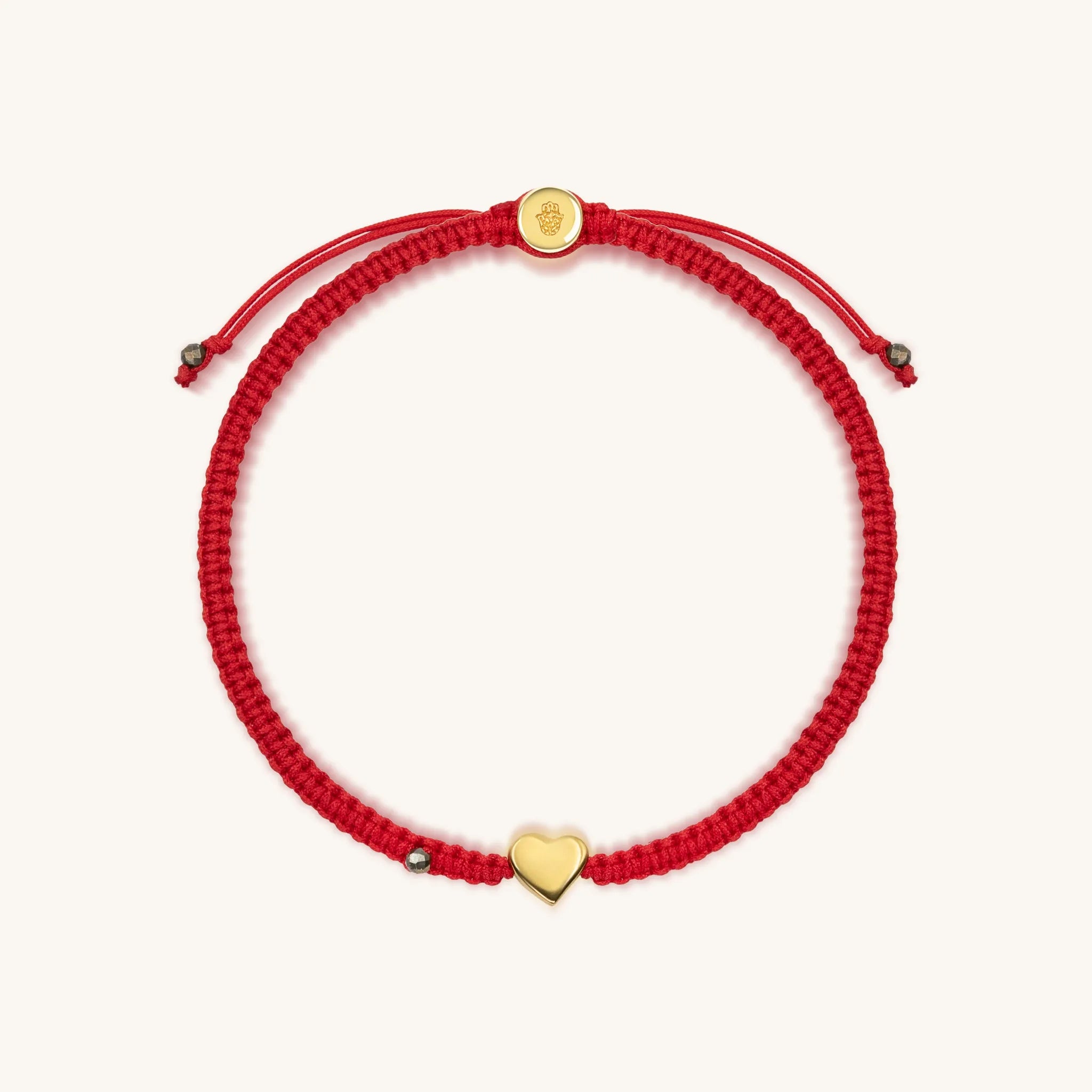 Enchanting Love - Red String Gold Heart Charm Bracelet