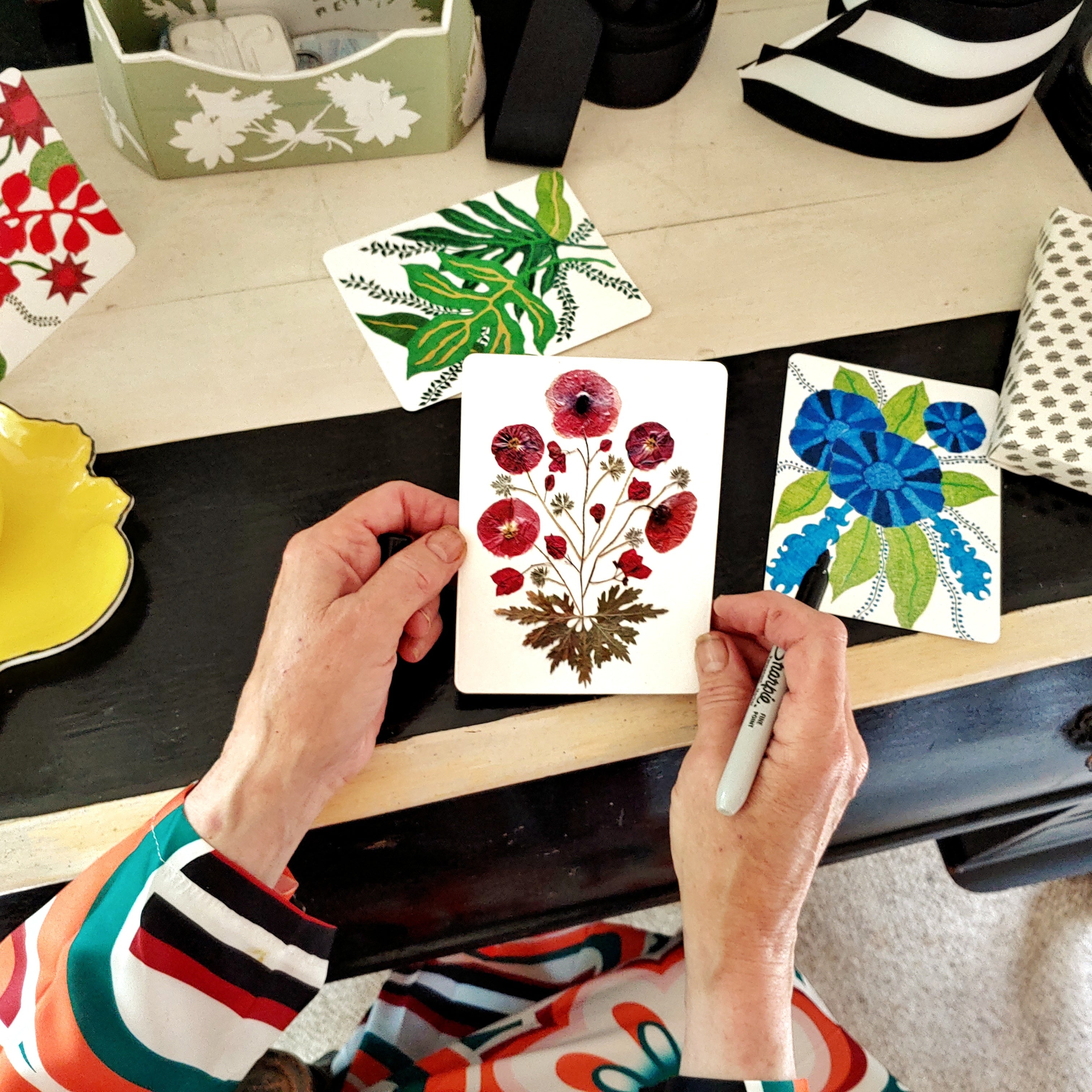 Marian McEvoy: Pack of 'Pressed Poppies' Note Cards